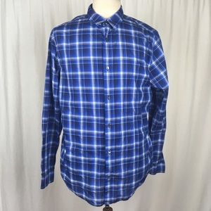 Vince Men’s XL Plaid Plaid Oxford Shirt